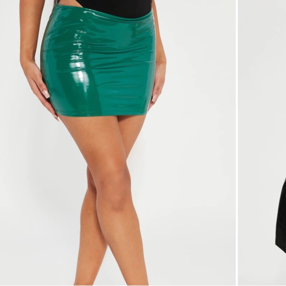 latex micro mini skirt